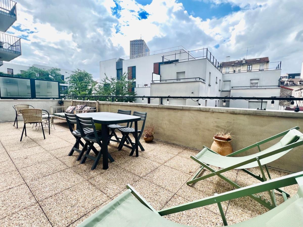 Bel Appartement Avec Terrasse ป็องแต็ง ภายนอก รูปภาพ